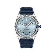  Shop Authentic Breitling Super Chronomat Automatic 38 Diamonds Blue Dial Blue Rubber Strap Watch for Women - A17356531C1S1 - Luxxuri