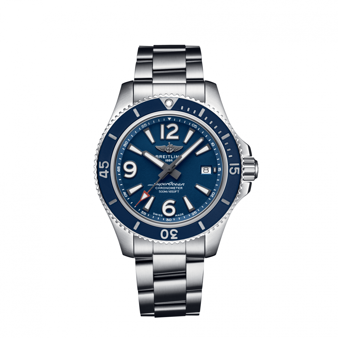  Shop Authentic Breitling Superocean Automatic 42mm Blue Dial Silver Steel Strap Watch for Men - A17366D81C1A1 - Luxxuri