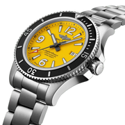  Shop Authentic Breitling Superocean Automatic 44mm Yellow Dial Silver Steel Strap Watch for Men - A17375211/1A1 - Luxxuri