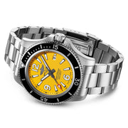  Shop Authentic Breitling Superocean II Automatic 44mm Yellow Dial Silver Steel Strap Watch for Men - A17367021I1A1 - Luxxuri