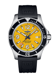  Shop Authentic Breitling Superocean Automatic 44mm Yellow Dial Black Rubber Strap Watch for Men - A17367021I1S1 - Luxxuri