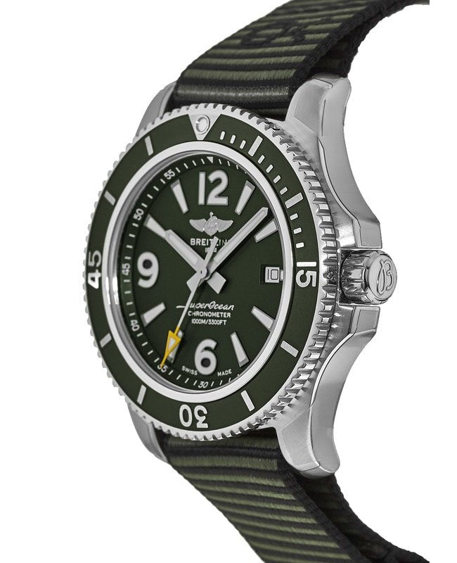  Shop Authentic Breitling Superocean Automatic 44mm Outerknown Green Dial Green Nylon Strap Watch for Men - A17367A11L1W1 - Luxxuri