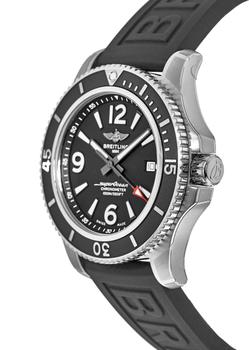  Shop Authentic Breitling Superocean II 44mm Black Dial Black Rubber Strap Watch for Men - A17367D71B1S2 - Luxxuri