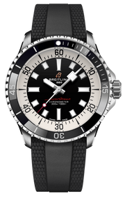 Breitling Superocean Automatic 42 Black Dial Black Rubber Strap Watch for Men - A17375211B1S1