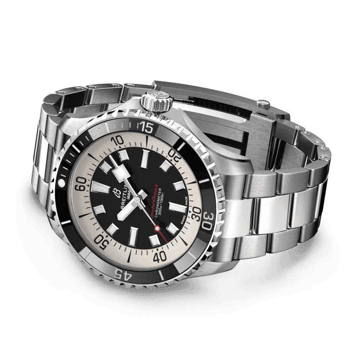  Shop Authentic Breitling Superocean Automatic 44mm Black Dial Silver Steel Strap Watch for for Men - A17376211B1A1 - Luxxuri