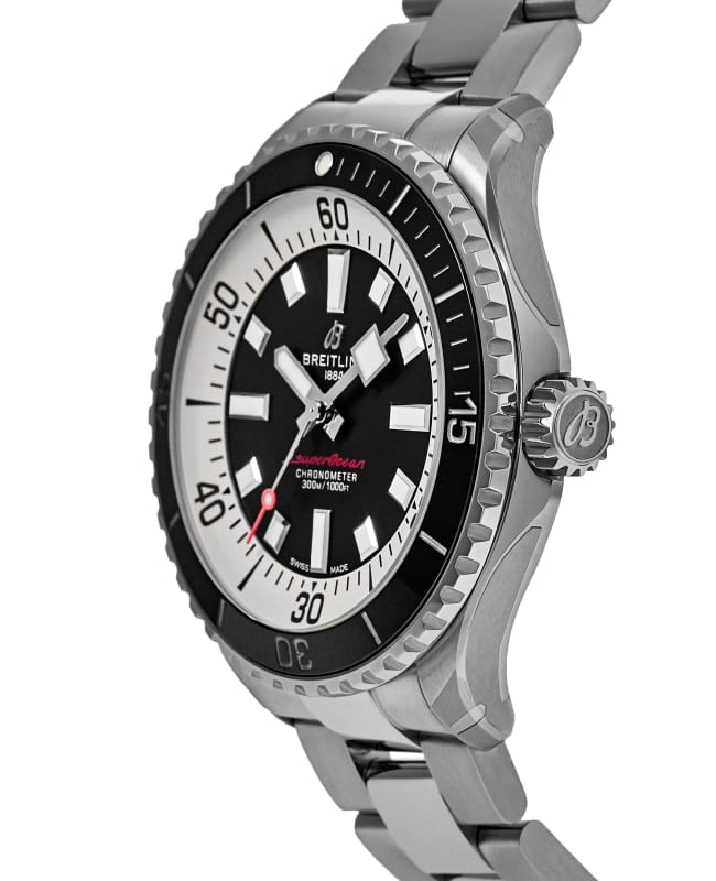  Shop Authentic Breitling Superocean Automatic 44mm Black Dial Silver Steel Strap Watch for for Men - A17376211B1A1 - Luxxuri