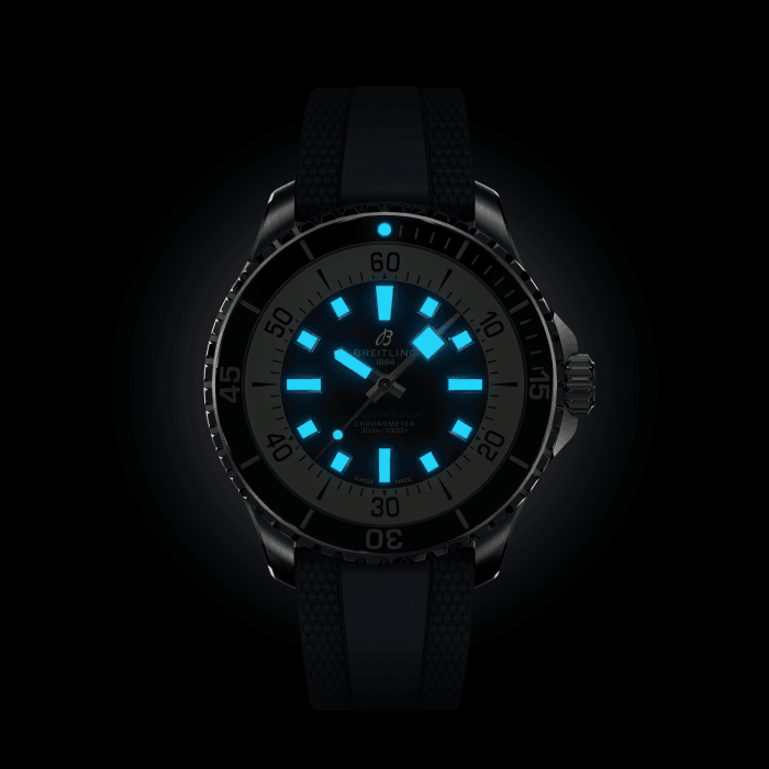  Shop Authentic Breitling Superocean Automatic 44 Blue Dial Blue Rubber Strap Watch for Men - A17376211C1S1 - Luxxuri