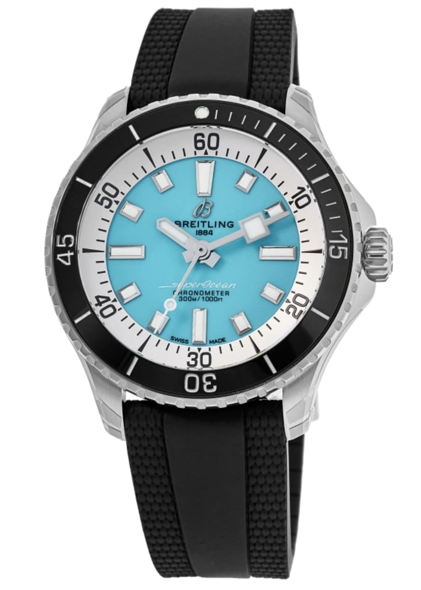  Shop Authentic Breitling Superocean Automatic 44 Turquoise Dial Black Rubber Strap Watch for Men - A17376211L2S1 - Luxxuri