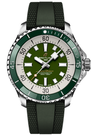  Shop Authentic Breitling Superocean Automatic 44 Green Dial Green Rubber Strap Watch for Men - A17376A31L1S1 - Luxxuri