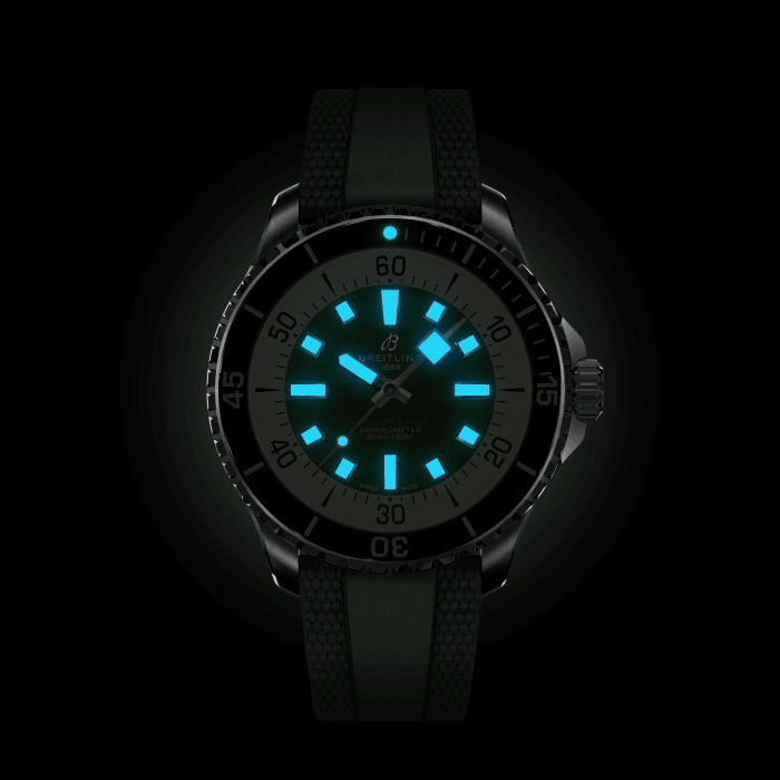  Shop Authentic Breitling Superocean Automatic 44 Green Dial Green Rubber Strap Watch for Men - A17376A31L1S1 - Luxxuri