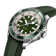  Shop Authentic Breitling Superocean Automatic 44 Green Dial Green Rubber Strap Watch for Men - A17376A31L1S1 - Luxxuri