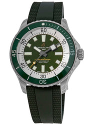  Shop Authentic Breitling Superocean Automatic 44 Green Dial Green Rubber Strap Watch for Men - A17376A31L1S1 - Luxxuri