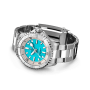  Shop Authentic Breitling Superocean Automatic 36 Turquoise Dial Silver Steel Strap Watch for Men - A17377211C1A1 - Luxxuri