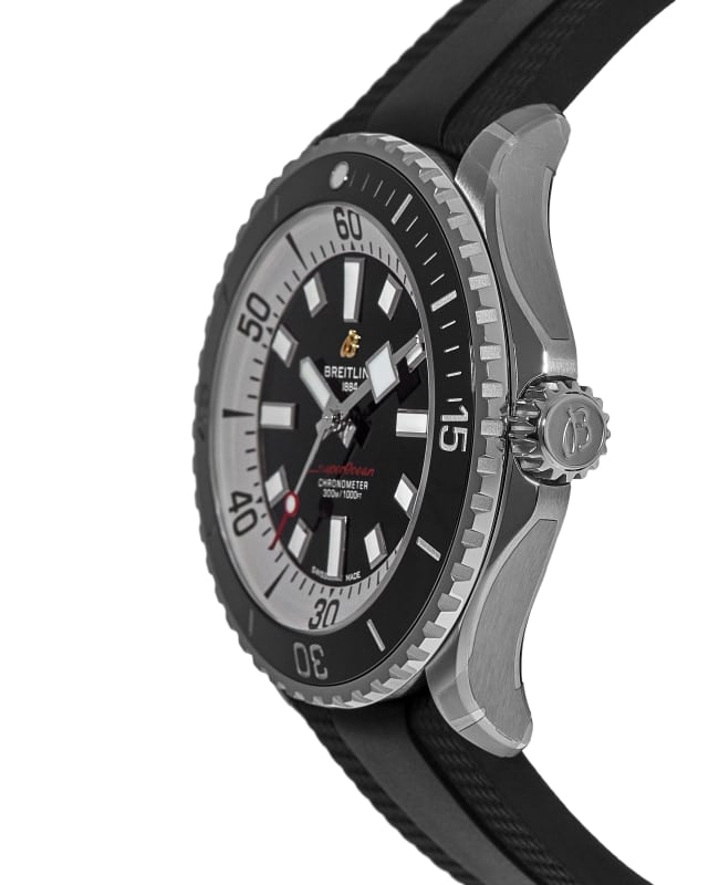  Shop Authentic Breitling Superocean Automatic 46 Black Dial Black Rubber Strap Watch for Men - A17378211B1S1 - Luxxuri