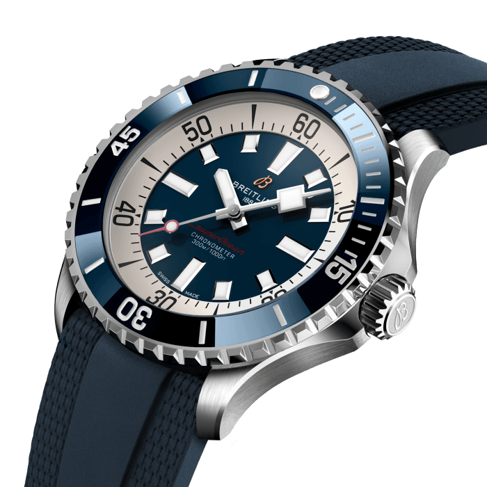  Shop Authentic Breitling Superocean Automatic 46 Blue Dial Blue Rubber Strap Watch for Men - A17378E71C1S1 - Luxxuri