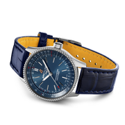  Shop Authentic Breitling Navitimer Automatic 35 Blue Dial Blue Leather Strap Watch for Men - A17395161C1P1 - Luxxuri