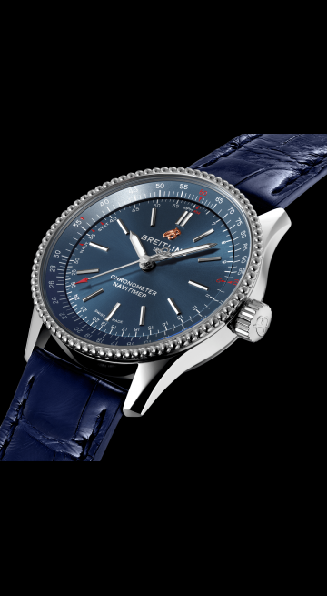  Shop Authentic Breitling Navitimer Automatic 35 Blue Dial Blue Leather Strap Watch for Men - A17395161C1P1 - Luxxuri