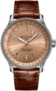  Shop Authentic Breitling Navitimer Automatic 35 Brown Dial Brown Leather Strap Watch for Men - A17395201K1P1 - Luxxuri