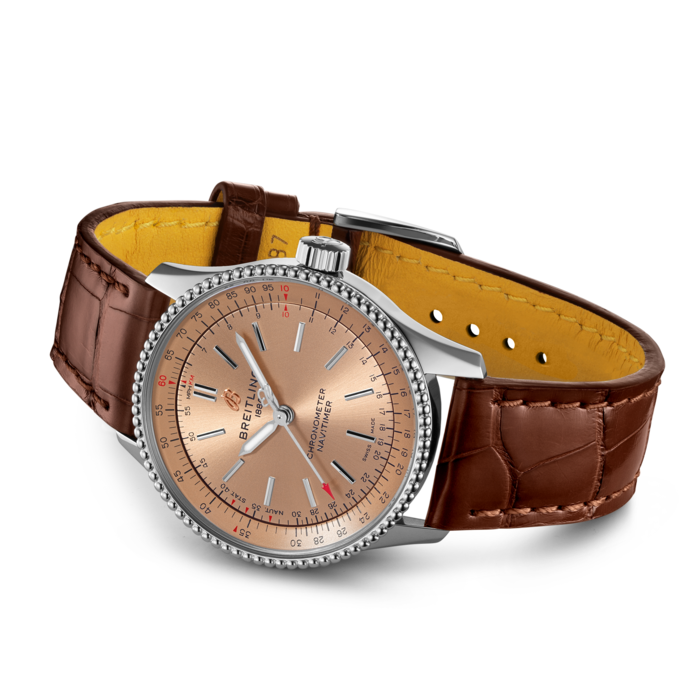  Shop Authentic Breitling Navitimer Automatic 35 Brown Dial Brown Leather Strap Watch for Men - A17395201K1P1 - Luxxuri