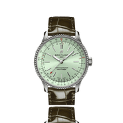  Shop Authentic Breitling Navitimer Automatic 35 Green Dial Green Leather Strap Watch for Women - A17395361L1P1 - Luxxuri