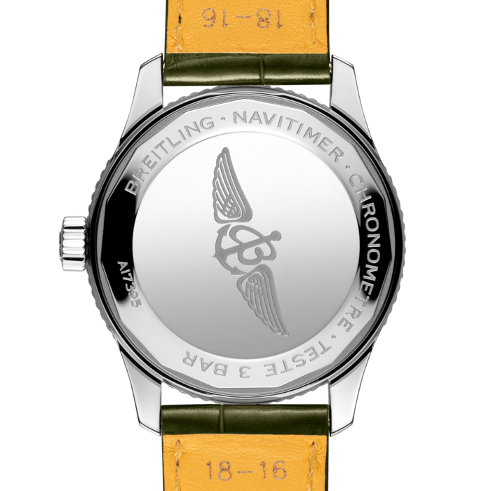  Shop Authentic Breitling Navitimer Automatic 35 Green Dial Green Leather Strap Watch for Women - A17395361L1P1 - Luxxuri