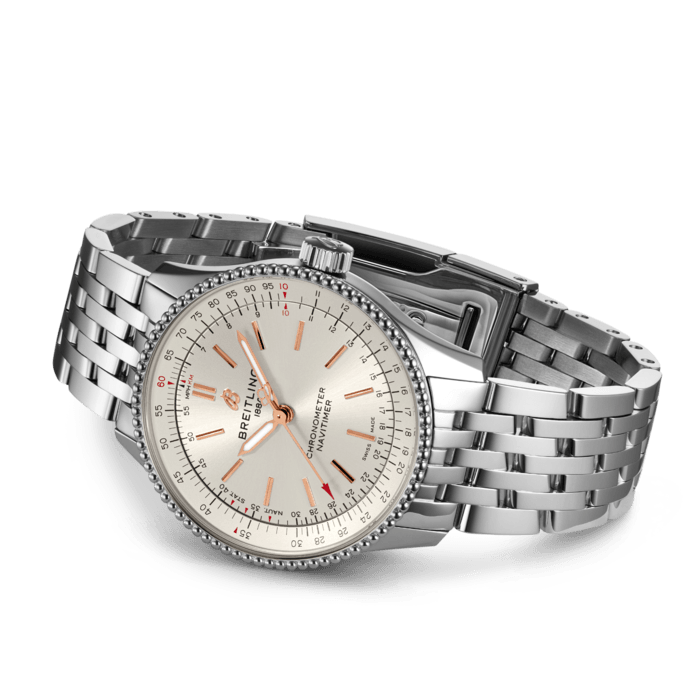  Shop Authentic Breitling Navitimer Automatic 35 White Dial Silver Steel Strap Watch for Men - A17395F41G1A1 - Luxxuri