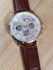 Shop Authentic Tommy Hilfiger Keagan Quartz Silver Dial Brown Leather Strap Watch for Men - 1791291 - Luxxuri