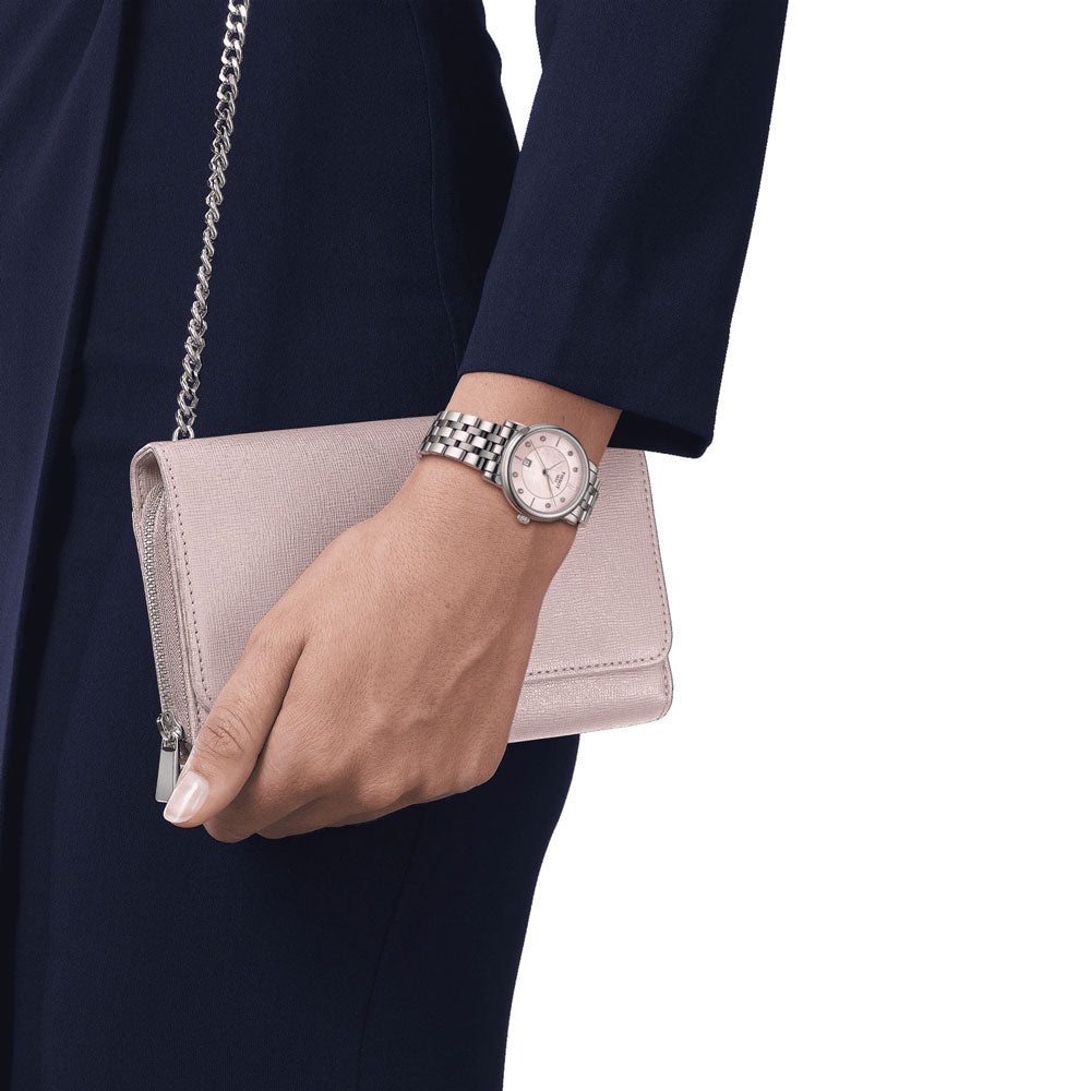  Shop Authentic Tissot T Classic Carson Premium Lady Mother of Pearl Pink Dial Silver Steel Strap Watch For Women - T122.210.11.159.00 - Luxxuri