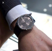  Shop Authentic Calvin Klein Minimal Grey Dial Black Leather Strap Watch for Men - K3M221C4 - Luxxuri