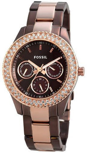  Shop Authentic Fossil Stella Multifunction Brown Dial Two Tone Steel Strap Watch for Women - ES4079 - Luxxuri
