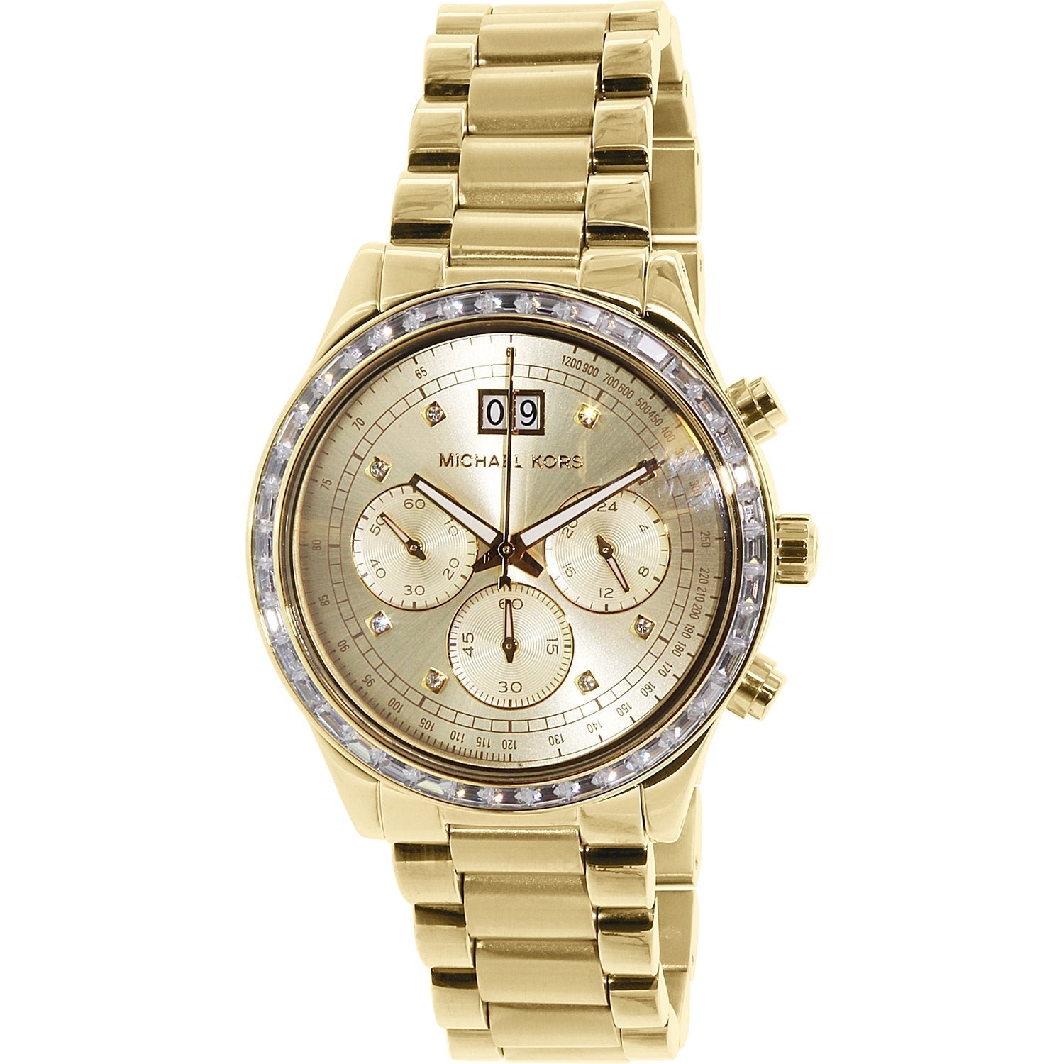  Shop Authentic Michael Kors Brinkley Diamonds Gold Dial Gold Steel Strap Watch for Women - MK6187 - Luxxuri