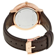  Shop Authentic Movado Ultra Slim Silver Dial Brown Leather Strap Watch For Women - 0607093 - Luxxuri