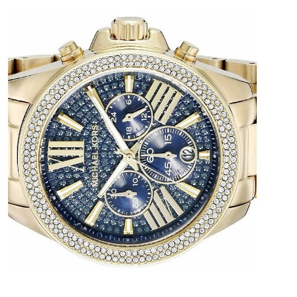  Shop Authentic Michael Kors Wren Diamonds Blue Dial Gold Steel Strap Watch for Women - MK6291 - Luxxuri