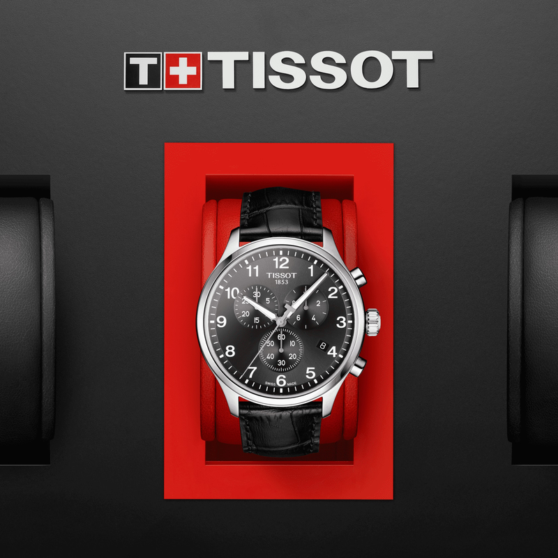  Shop Authentic Tissot Chrono XL Classic Black Dial Black Leather Strap Watch For Men - T116.617.16.057.00 - Luxxuri