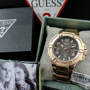  Shop Authentic Guess Rigor Multi Function Black Dial Rose Gold Steel Strap Watch For Men - W0218G3 - Luxxuri