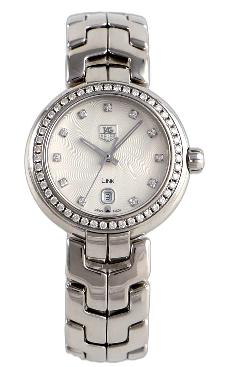  Shop Authentic Tag Heuer Link Diamonds Silver Dial Silver Steel Strap Watch for Women - WAT1414.BA0954 - Luxxuri