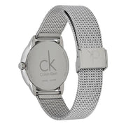 Shop Authentic Calvin Klein Minimal White Dial Silver Mesh Bracelet Watch for Men - K3M22126 - Luxxuri
