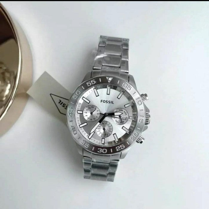  Shop Authentic Fossil Bannon Multifunction Chronograph Silver Dial Silver Steel Strap Watch for Men - BQ2490 - Luxxuri