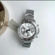  Shop Authentic Fossil Bannon Multifunction Chronograph Silver Dial Silver Steel Strap Watch for Men - BQ2490 - Luxxuri