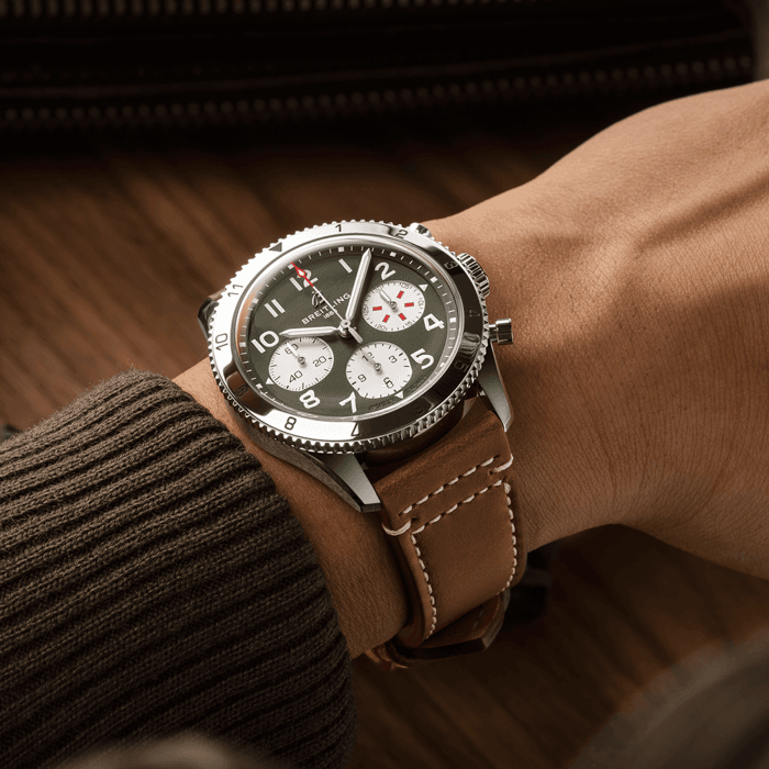  Shop Authentic Breitling Avi Chronograph 42 P-51 Mustang Black Dial Brown Leather Strap Watch for Men - A233803A1B1X1 - Luxxuri