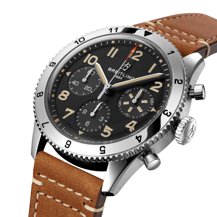  Shop Authentic Breitling Avi Chronograph 42 P-51 Mustang Black Dial Brown Leather Strap Watch for Men - A233803A1B1X1 - Luxxuri