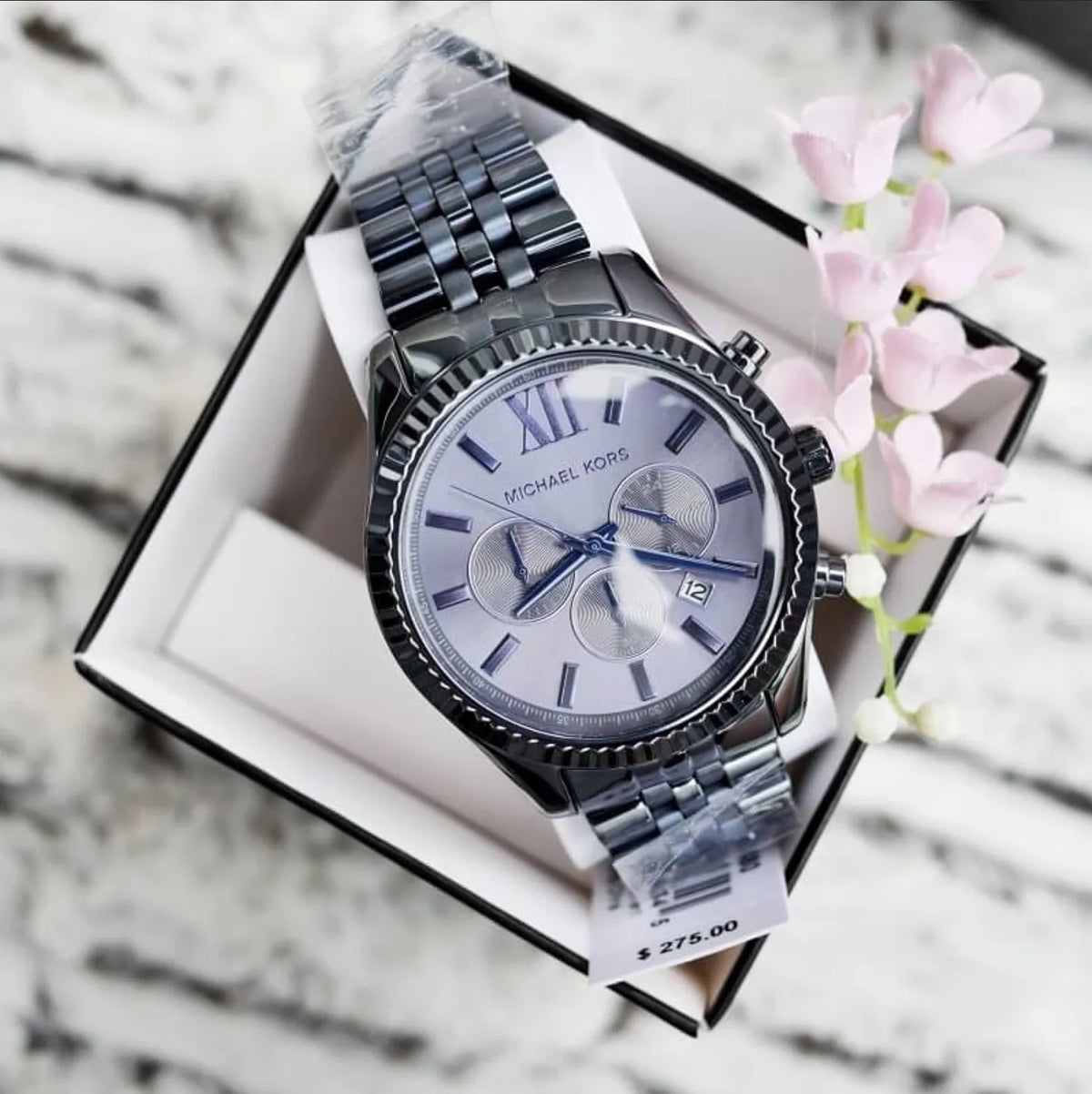  Shop Authentic Michael Kors Lexington Chronograph Blue Dial Blue Steel Strap Watch for Men - MK8480 - Luxxuri