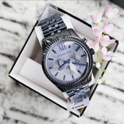  Shop Authentic Michael Kors Lexington Chronograph Blue Dial Blue Steel Strap Watch for Men - MK8480 - Luxxuri