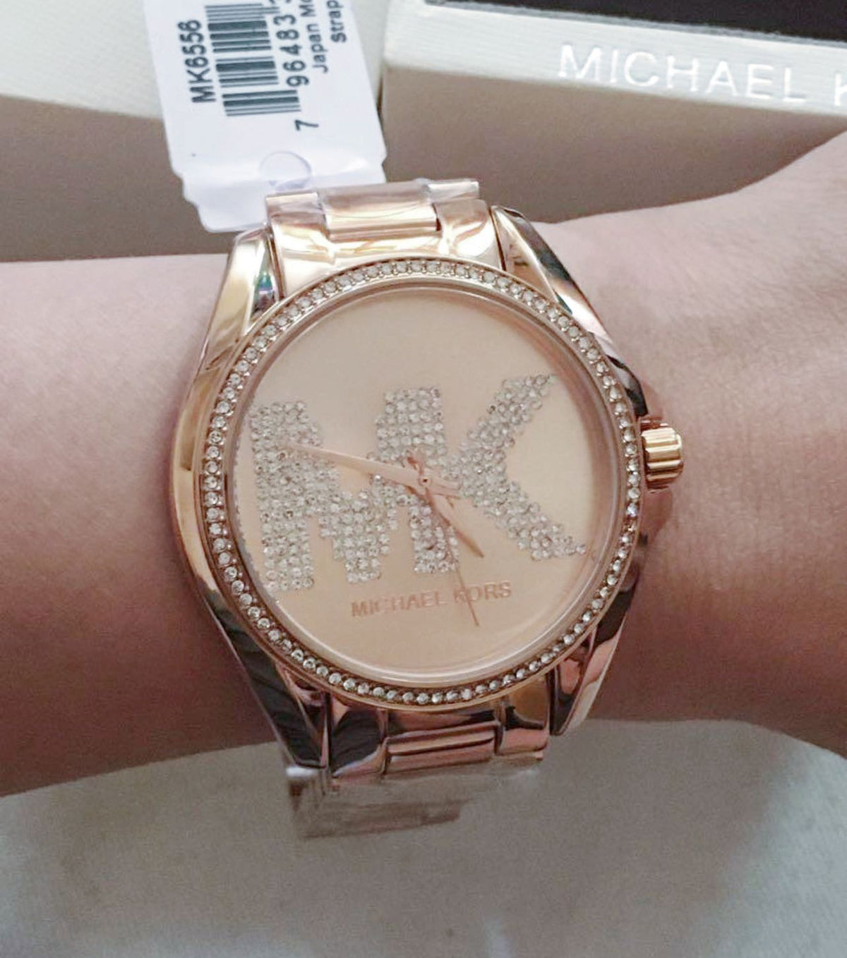  Shop Authentic Michael Kors Bradshaw Quartz Rose Gold Dial Rose Gold Steel Strap Watch For Women - MK6556 - Luxxuri