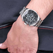  Shop Authentic Emporio Armani Sportivo Chronograph Black Dial Silver Stainless Steel Watch For Men - AR0585 - Luxxuri