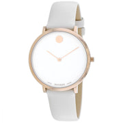  Shop Authentic Movado Museum 70th Anniversary Special Edition White Dial White Leather Strap Watch For Women - 0607139 - Luxxuri