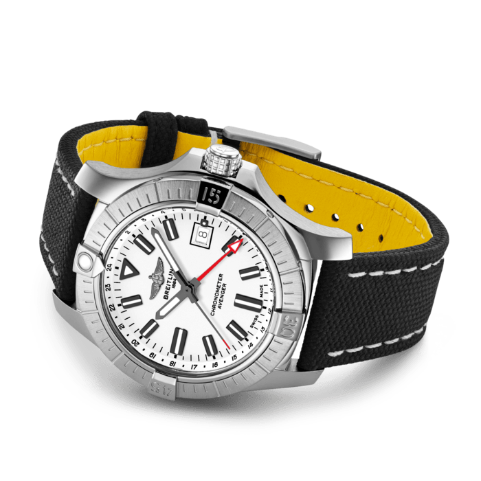  Shop Authentic Breitling Avenger Automatic GMT 43 White Dial Black Nylon Strap Watch for Men - A32397101A1X1 - Luxxuri