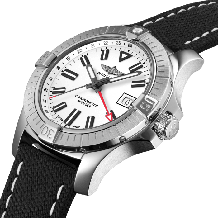 Shop Authentic Breitling Avenger Automatic GMT 43 White Dial Black Nylon Strap Watch for Men - A32397101A1X1 - Luxxuri