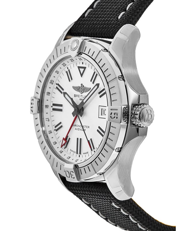  Shop Authentic Breitling Avenger Automatic GMT 43 White Dial Black Nylon Strap Watch for Men - A32397101A1X1 - Luxxuri