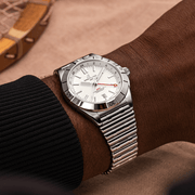  Shop Authentic Breitling Chronomat GMT 40 White Dial Silver Steel Strap Watch for Men - A32398101A1A1 - Luxxuri
